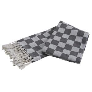 Photo NTX1120C : Checkered cotton plaid with fringes