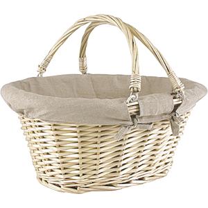 Photo PAM1280J : White willow basket with movable handles