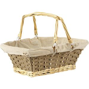 Photo PAM1310J : Willow and paper rope basket with movable handles