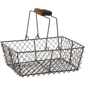 Photo PAM1610 : Rusty wire basket with movable handles