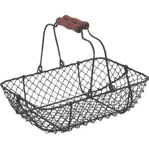 Photo PAM2060 : Rusty wire basket with movable handles