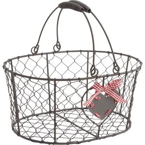 Photo PAM2820 : Rusty wire basket with movable handles