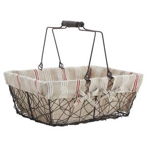 Photo PAM3050J : Rusty metal basket with movable handles