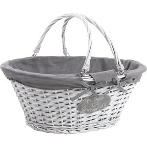 Photo PAM3071C : Willow and wood basket with movable handles