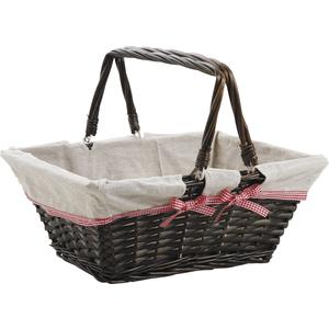 Photo PAM3090J : Stained half willow basket with movable handles