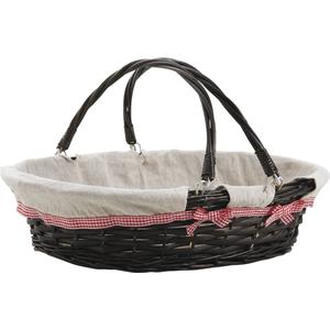 Photo PAM3100J : Stained half willow basket with movable handles