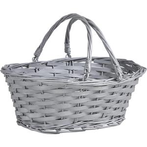 Photo PAM3110 : Willow and wood basket with movable handles