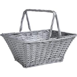 Photo PAM3120 : Willow and wood basket with movable handles