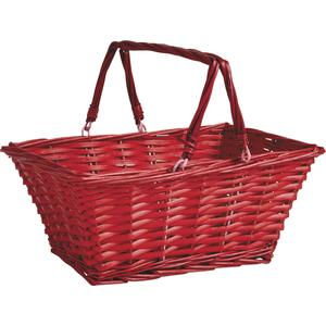 Photo PAM3130 : Stained half willow basket with movable handles