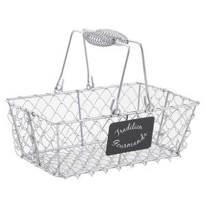 Photo PAM3210 : Silver wire basket with handle