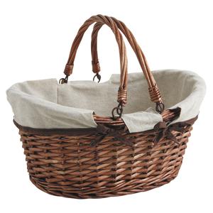 Photo PAM3330C : Stained split willow basket with handles