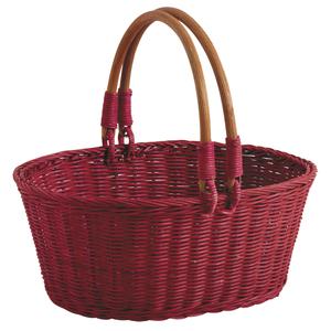 Photo PAM3360 : Panier en rotin teinté rouge