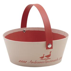 Photo PAM4430 : Round cardboard basket with handle Ambiance Gourmande