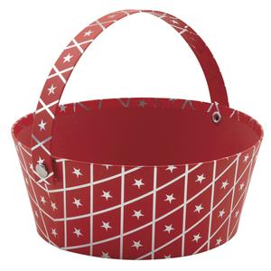 Photo PAM4440 : Round red cardboard basket with handle