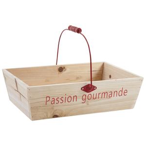 Photo PAM4480 : Wooden basket with handle Passion Gourmande