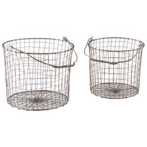 Photo PAM453S : Antique bronze color metal baskets