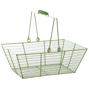 Photo PAM4540 : Green lacquered metal rectangular basket