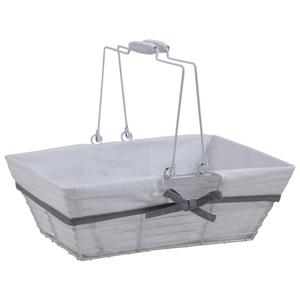 Photo PAM4590C : White lacquered metal rectangular basket