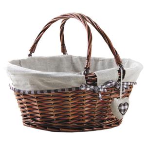 Photo PAM4690J : Dark brown half willow basket with a heart