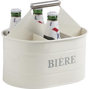 Photo PBO1810 : Cream color zinc basket for 6 bottles