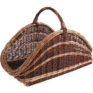 Photo PBU1370 : Panier à bûches en osier brut et buff