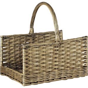 Panier à Champignons AUBRY GASPARD - Panier à Bûches Osier Buff Grand Modèle Panier Buche Osier
