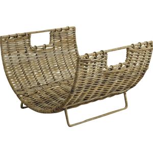 Photo PBU1850 : Grey pulut rattan log holder with metal frame