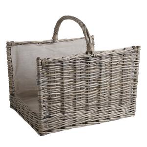 Photo PBU219SJ : Grey willow log baskets with handle