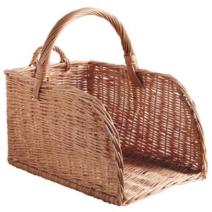 Panier à bûches bicolore en osier 50 x 37 x 43 cm : Combustibles