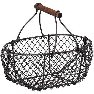 Photo PEN1220 : Rusty wire basket with handle