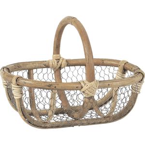 Photo PEN139S : Rattan and wire baskets with handle