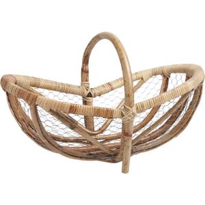 Photo PFA1190 : Rattan and wire basket with handle