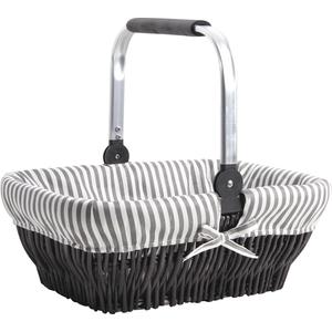 Photo PFA1340C : Willow basket with aluminium handle