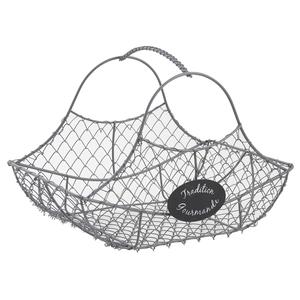 Photo PFA1370 : Grey lacquered wire basket with handle
