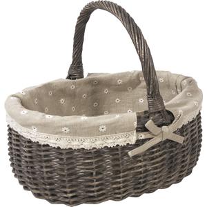 Photo PMA4340J : Grey willow basket with handle