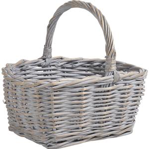 Photo PMA4900 : Strong grey willow basket with handle