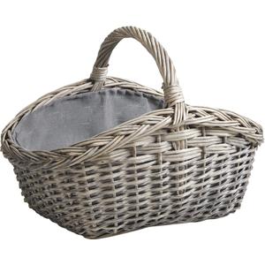 Photo PMA4920C : Half grey willow basket with handle