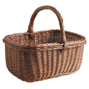 Photo PMA4960 : Rectangular buff willow basket with handle