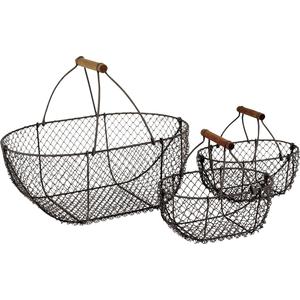 Photo PME118S : Rusty wire baskets with handle