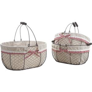 Photo PME123SJ : Rusty wire baskets with movable handles