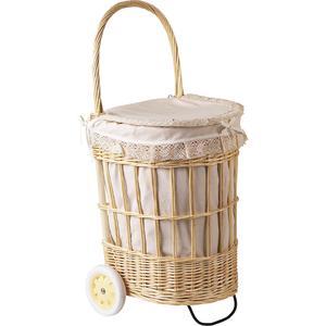 Photo PRO1250C : Willow laundry basket with wheels