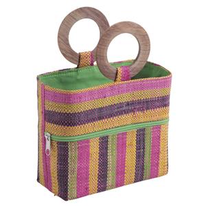 Photo SEN1300C : Raffia matting and wood children's bag