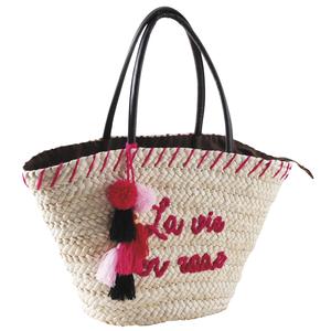 Photo SFA2880C : Maize bag with pompoms La Vie en Rose