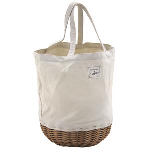 Photo SFA2940C : Sac rond en osier et textile