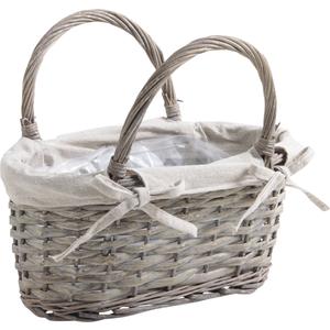 Photo SFL1220JP : Half grey willow basket with handle