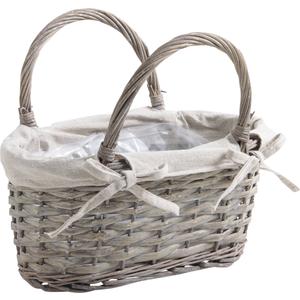 Photo SFL1220JP : Half grey willow basket with handle