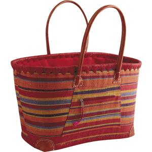 Photo SMA3442C : Raffia matting shopping bag