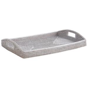 Photo TPL2850 : White painted rattan tray