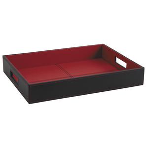 Photo TPL2881 : Red and black imitation leather tray