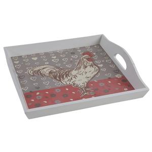 Photo TPL2930 : Lacquered wood tray Rooster